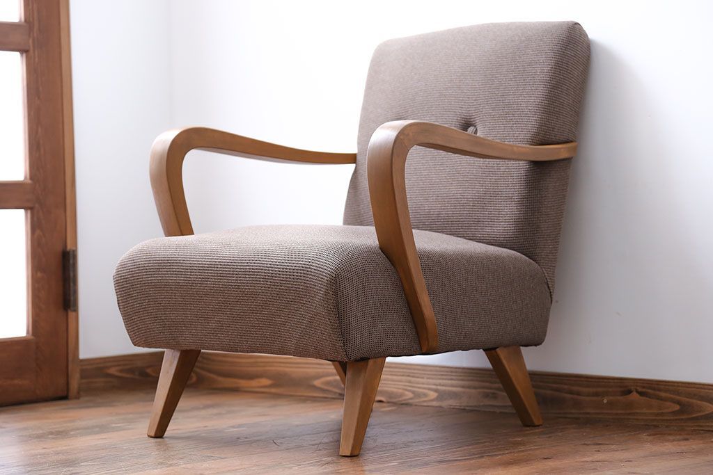 レトロ家具　アンティーク　レトロなシングルソファ(一人掛けソファ)(1)