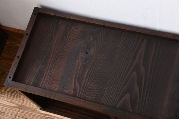 アンティーク家具　三方栗材　変わり型　上品な三段重ね箪笥