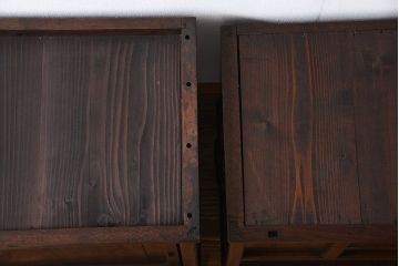アンティーク家具　三方栗材　変わり型　上品な三段重ね箪笥