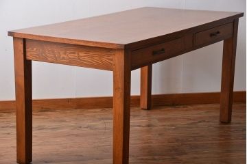 アンティーク家具　イギリスアンティーク　オーク材　ダイニングテーブル