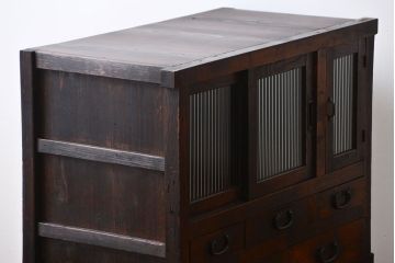 アンティーク家具　アンティーク　味わい深い鉄脚戸棚