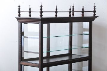 アンティーク家具　大正ロマン　天枠付き!古いタバコ屋のアンティークガラスケース