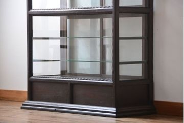 アンティーク家具　大正ロマン　天枠付き!古いタバコ屋のアンティークガラスケース