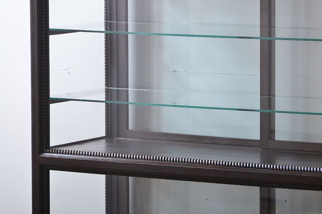 アンティーク家具　大正ロマン　天枠付き!古いタバコ屋のアンティークガラスケース