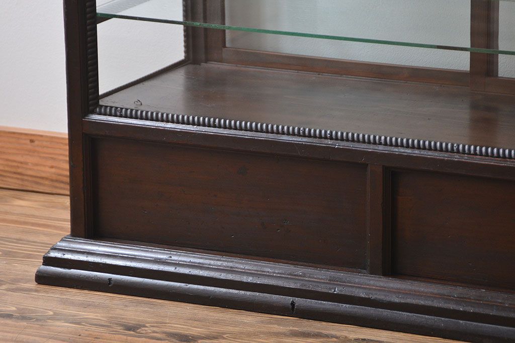 アンティーク家具　大正ロマン　天枠付き!古いタバコ屋のアンティークガラスケース