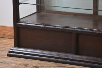 アンティーク家具　大正ロマン　天枠付き!古いタバコ屋のアンティークガラスケース