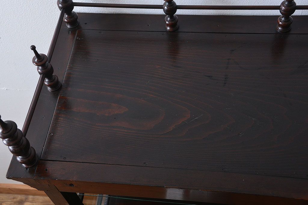 アンティーク家具　大正ロマン　天枠付き!古いタバコ屋のアンティークガラスケース