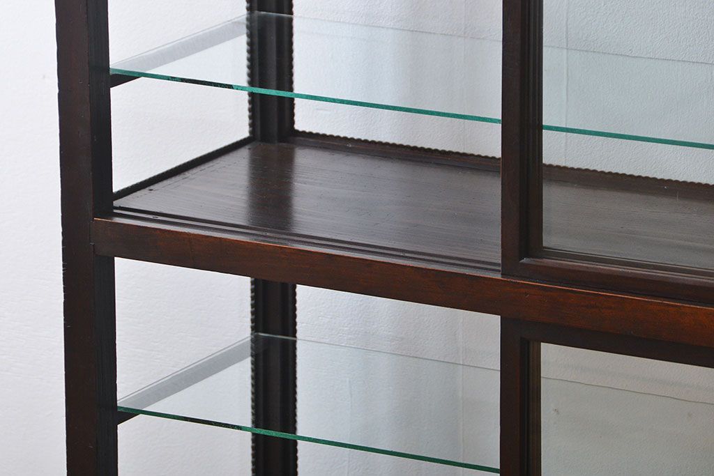 アンティーク家具　大正ロマン　天枠付き!古いタバコ屋のアンティークガラスケース