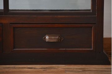 アンティーク家具　大正ロマン　天枠付き!古いタバコ屋のアンティークガラスケース