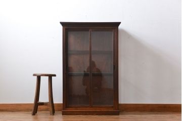 アンティーク家具　アンティーク　タモ材　ガラスケース