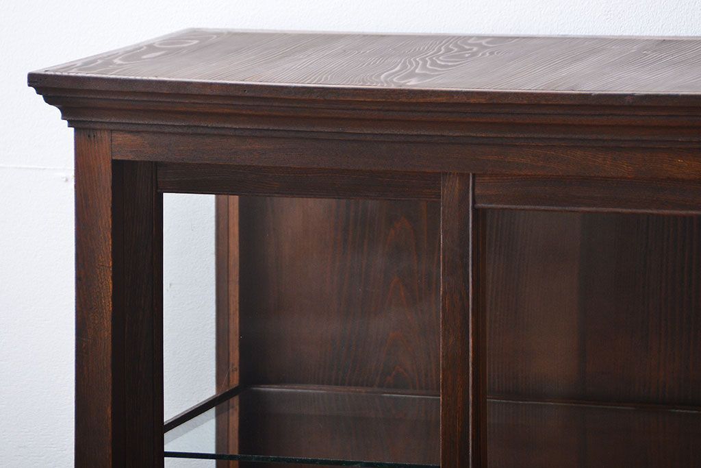 アンティーク家具　アンティーク　タモ材　ガラスケース