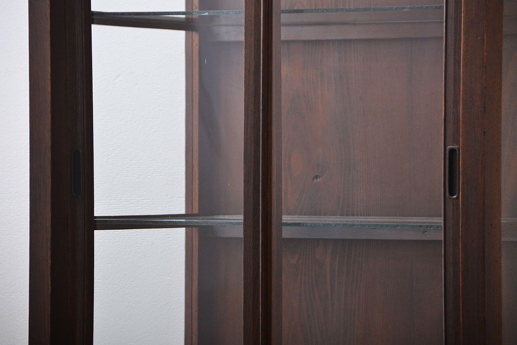 アンティーク家具　アンティーク　タモ材　ガラスケース