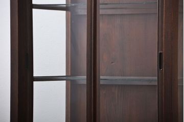 アンティーク家具　アンティーク　タモ材　ガラスケース
