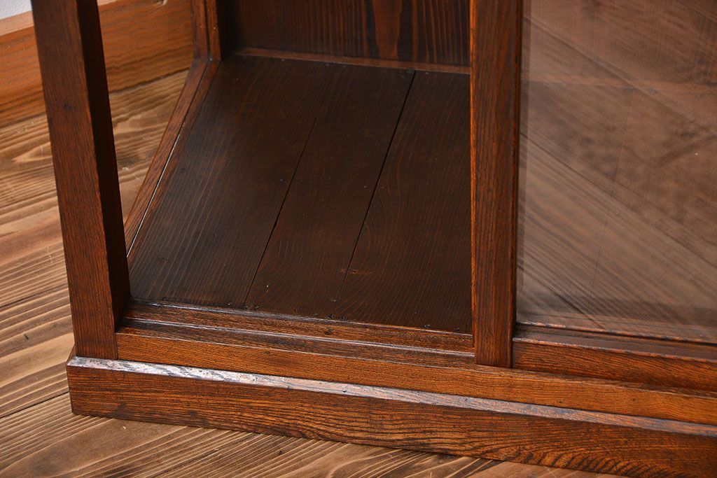 アンティーク家具　アンティーク　タモ材　ガラスケース