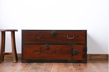 アンティーク家具　古民具・骨董　欅材!時代箪笥ローボード
