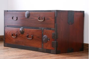 アンティーク家具　古民具・骨董　欅材!時代箪笥ローボード