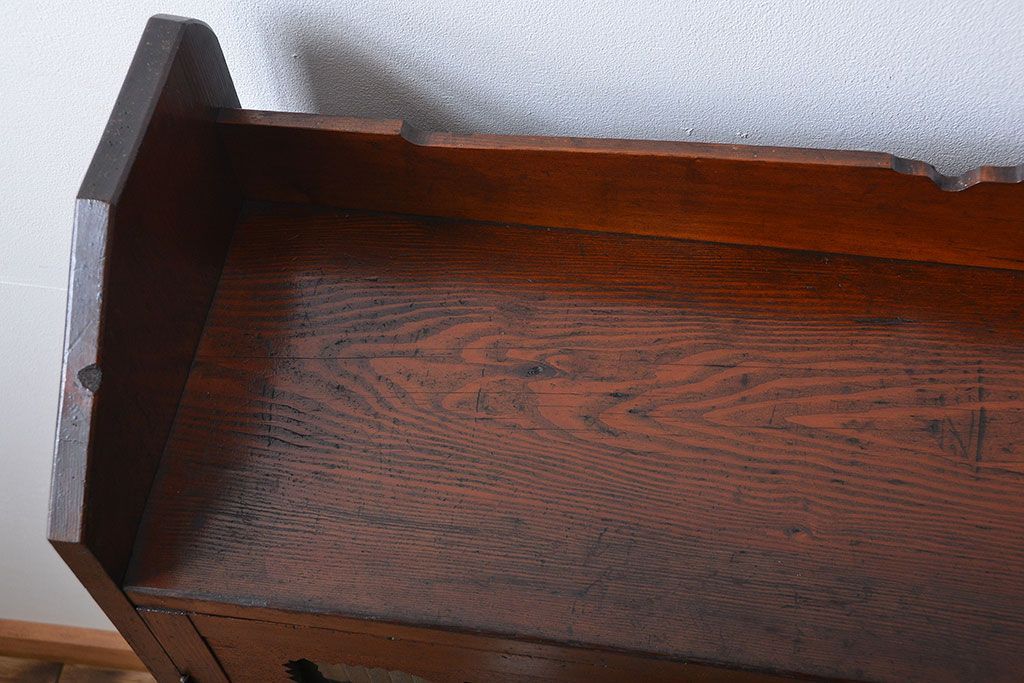 アンティーク家具　大正ロマン　銀モールガラス入り本箱