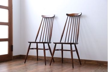 ヴィンテージ家具　イギリスビンテージ　アーコール　ゴールドスミスチェア2脚セット(2)