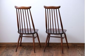 ヴィンテージ家具　イギリスビンテージ　アーコール　ゴールドスミスチェア2脚セット(2)