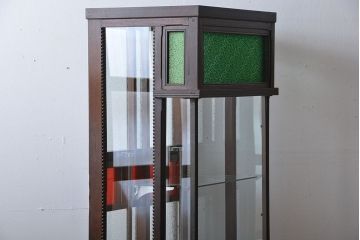 アンティーク家具　大正ロマン　当時物色ガラス入りガラスケース