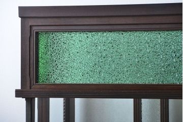 アンティーク家具　大正ロマン　当時物色ガラス入りガラスケース