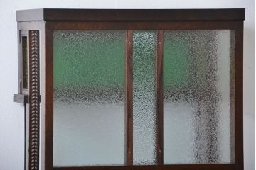 アンティーク家具　大正ロマン　当時物色ガラス入りガラスケース