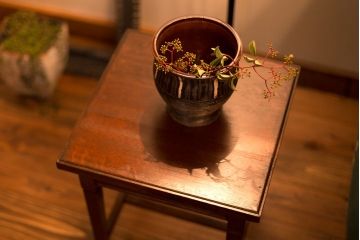 アンティーク家具　アンティーク　ナラ材のサイドテーブル