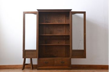 アンティーク家具　アンティーク　ナラ材　上品なブックケース