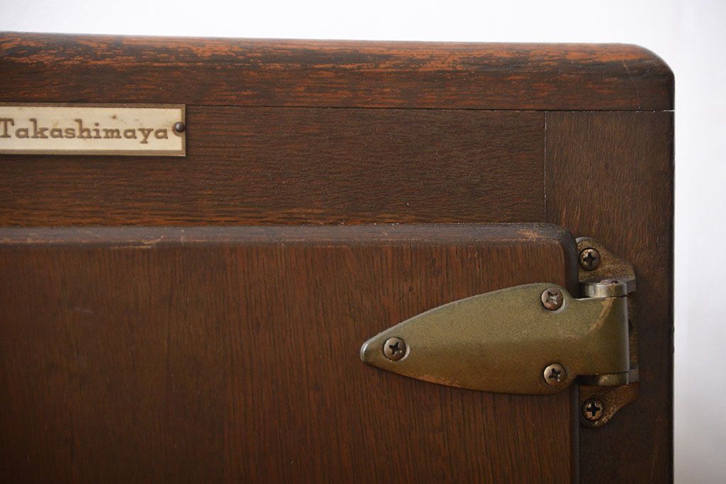 アンティーク雑貨　昭和レトロ　小振りな木製冷蔵庫