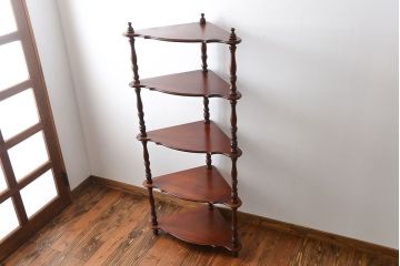 アンティーク家具　イギリスアンティーク　コーナーラック
