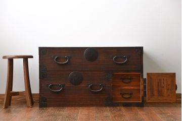 アンティーク家具　古民具・骨董　時代箪笥ローボード(2)