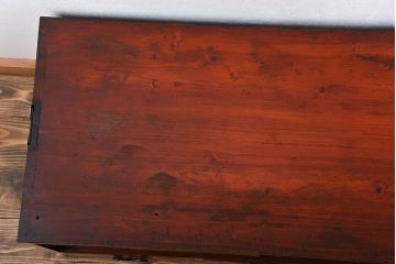 アンティーク家具　古民具・骨董　前面欅材!漆塗り時代箪笥ローボード(1)