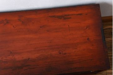 アンティーク家具　古民具・骨董　前面欅材!漆塗り時代箪笥ローボード(1)