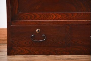 アンティーク家具　古民具・骨董　前面欅材!漆塗り時代箪笥ローボード(1)