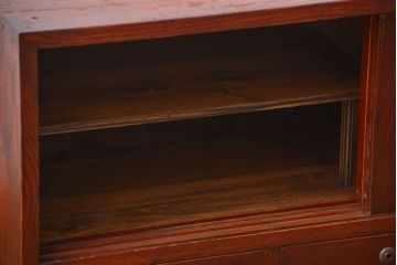 アンティーク家具　古民具・骨董　前面欅材!漆塗り時代箪笥ローボード(1)