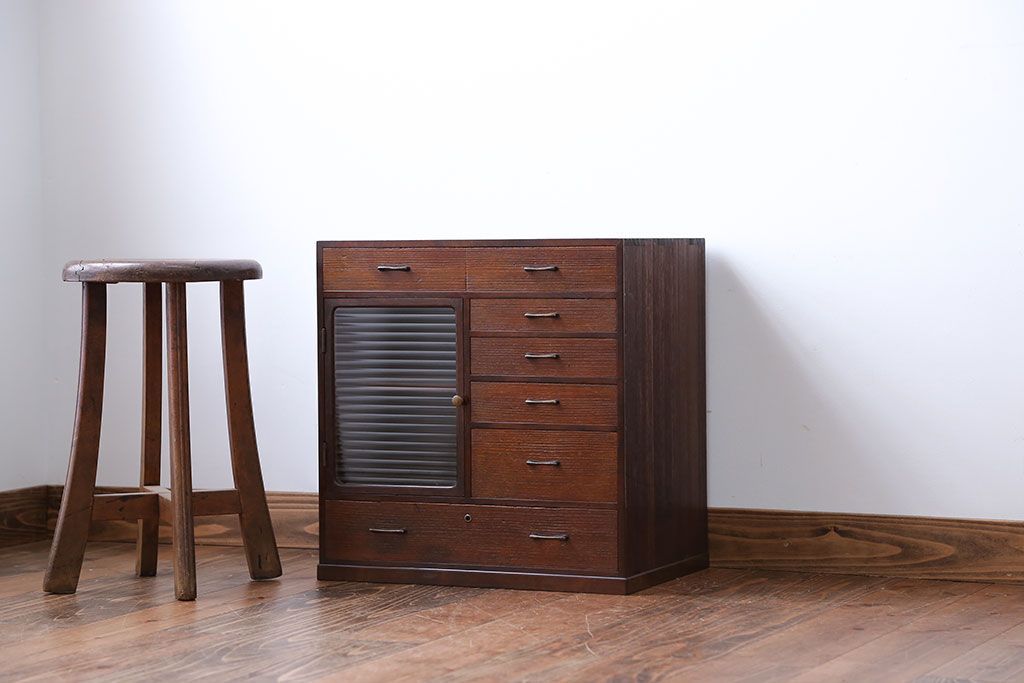 レトロ家具　昭和レトロ　変わり型小引き出し