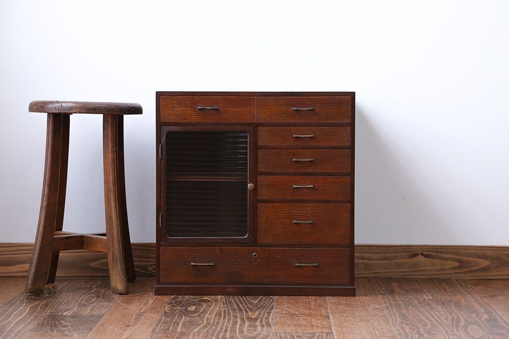 レトロ家具　昭和レトロ　変わり型小引き出し