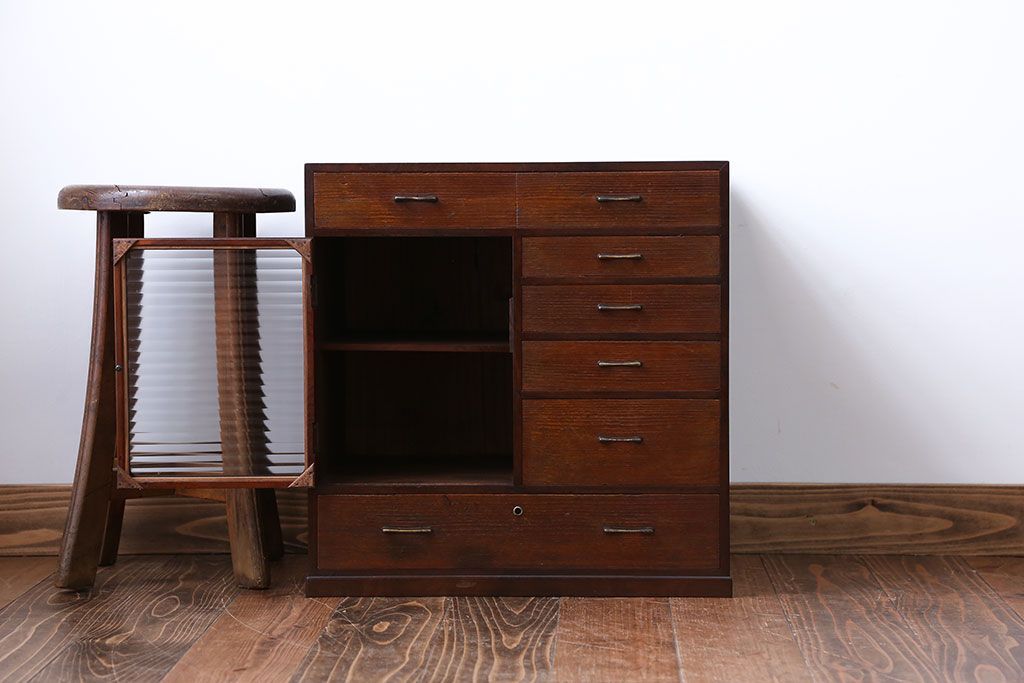 レトロ家具　昭和レトロ　変わり型小引き出し