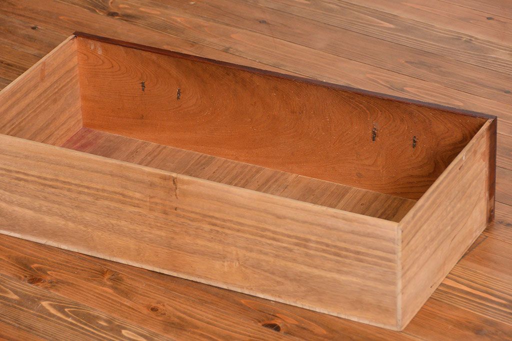 アンティーク家具　古民具・骨董　総欅材!観音開き重ね時代箪笥