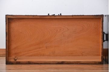 アンティーク家具　古民具・骨董　総欅材!観音開き重ね時代箪笥