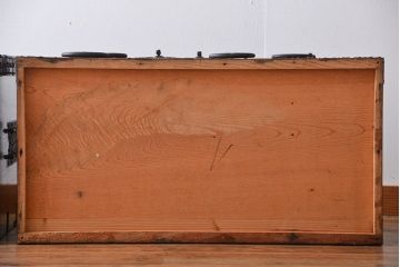 アンティーク家具　古民具・骨董　総欅材!観音開き重ね時代箪笥