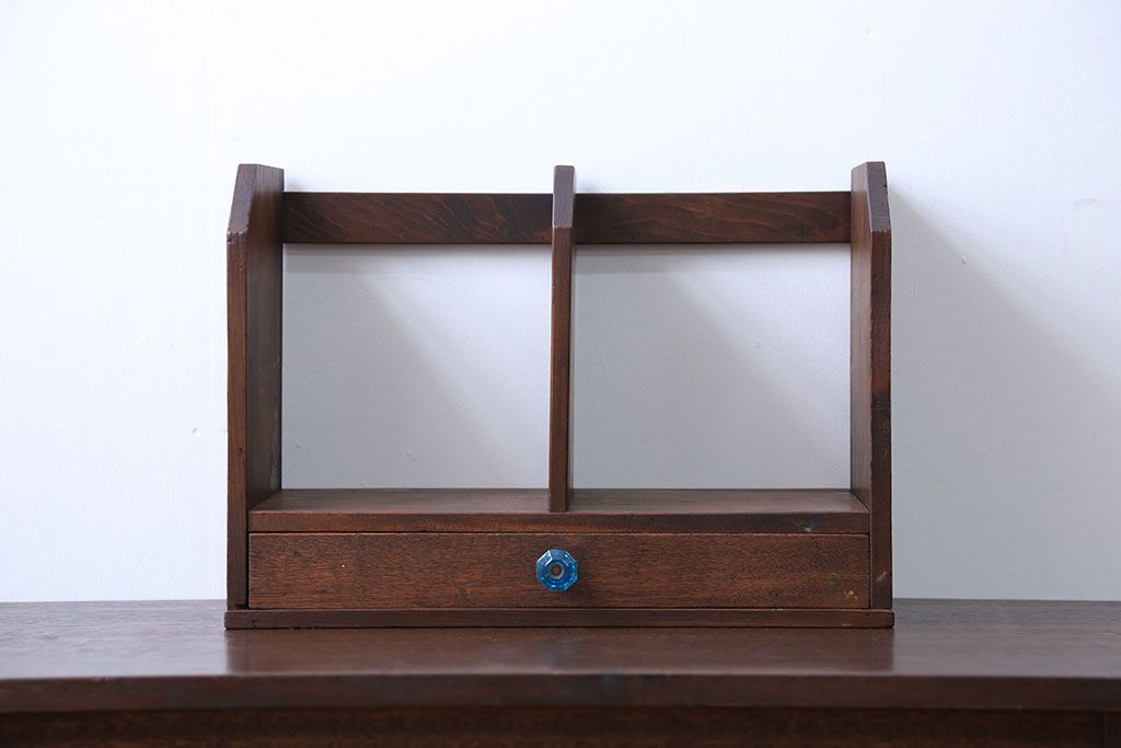 レトロ家具　昭和レトロ　ガラスの取っ手付き本立て