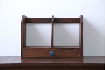 レトロ家具　昭和レトロ　ガラスの取っ手付き本立て