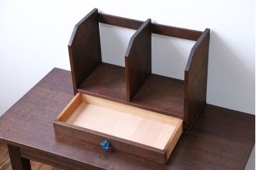 レトロ家具　昭和レトロ　ガラスの取っ手付き本立て
