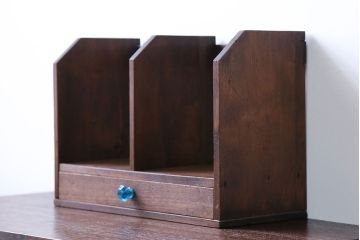 レトロ家具　昭和レトロ　ガラスの取っ手付き本立て