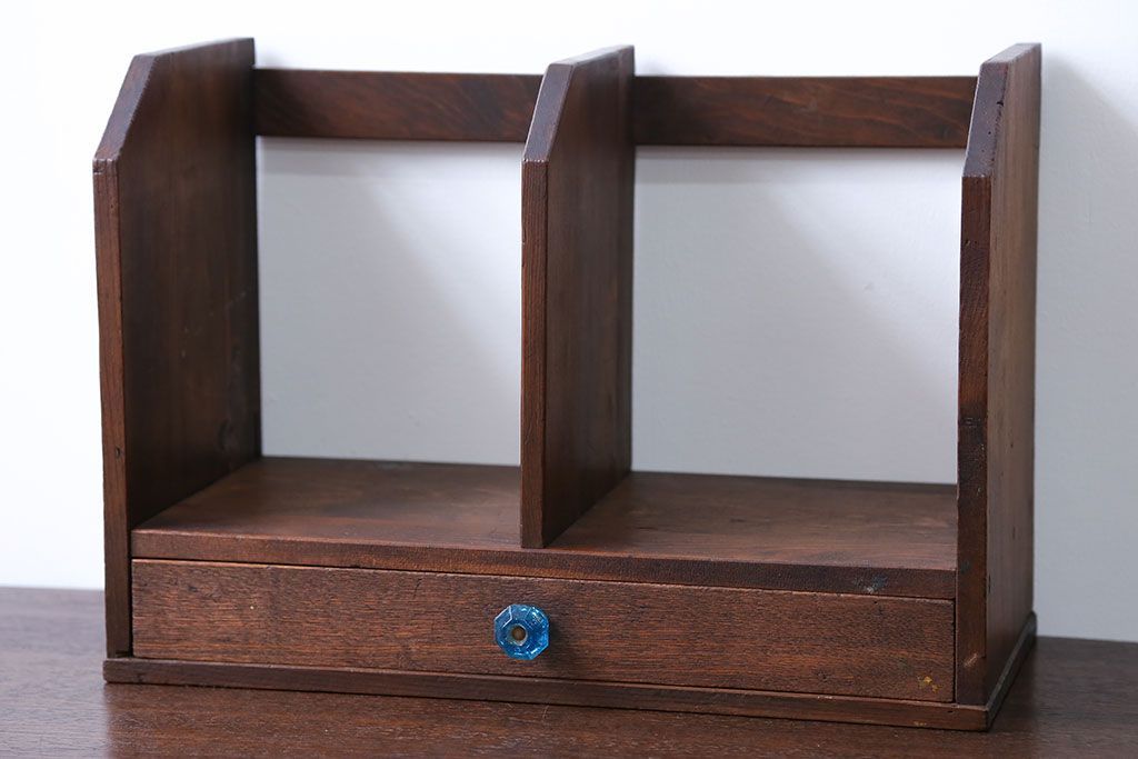 レトロ家具　昭和レトロ　ガラスの取っ手付き本立て