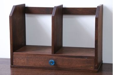 レトロ家具　昭和レトロ　ガラスの取っ手付き本立て