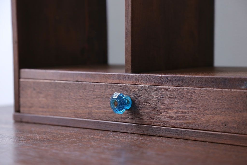 レトロ家具　昭和レトロ　ガラスの取っ手付き本立て