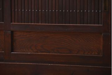 アンティーク家具　モダンな縦桟引き戸水屋箪笥サイドボード(2)