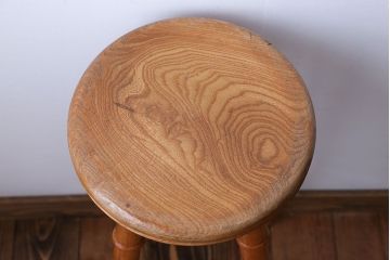 アンティーク家具　イギリスアンティーク　オーク材　ハイスツール(1)